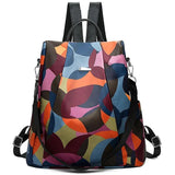 Colorful Oxford Cloth Women Backpack Anti Theft Schoolbag