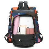 Colorful Oxford Cloth Women Backpack Anti Theft Schoolbag