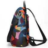 Colorful Oxford Cloth Women Backpack Anti Theft Schoolbag