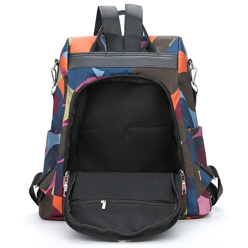 Colorful Oxford Cloth Women Backpack Anti Theft Schoolbag