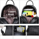 Crocodile Pattern Small Backpack Women's Leisure Bag