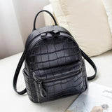 Crocodile Pattern Small Backpack Women's Leisure Bag