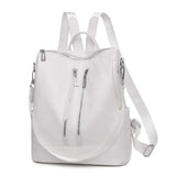 Women's Leather Travel Rucksack Shoulder Bag Waterproof Nylon Backpack