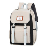Men Women Canvas Backpacks Large Capacity Unisex Patchwork Softback
