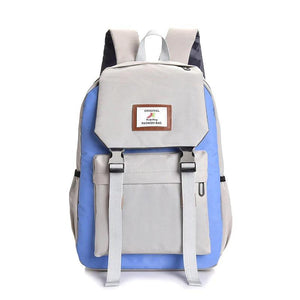 Men Women Canvas Backpacks Large Capacity Unisex Patchwork Softback