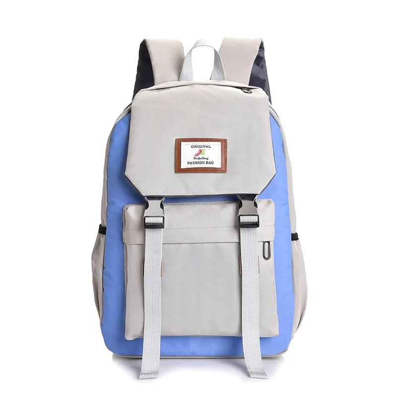 Men Women Canvas Backpacks Large Capacity Unisex Patchwork Softback