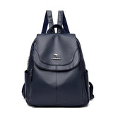 Vintage Soft Leather Backpack for Women Casual Travel Bagpack