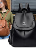 Vintage Soft Leather Backpack for Women Casual Travel Bagpack
