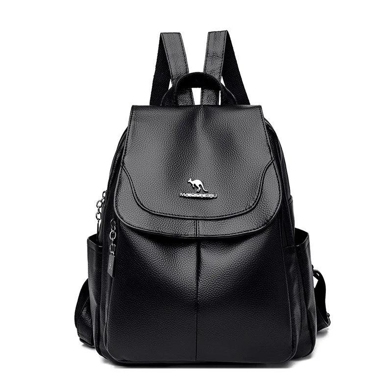 Vintage Soft Leather Backpack for Women Casual Travel Bagpack