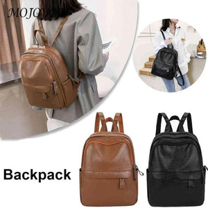 Vintage PU Backpack Waterproof Leather Rucksack Bag for Women
