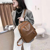 Vintage PU Backpack Waterproof Leather Rucksack Bag for Women