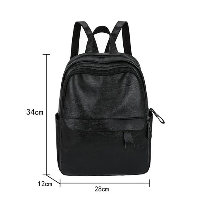 Vintage PU Backpack Waterproof Leather Rucksack Bag for Women