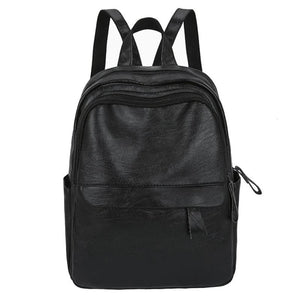 PU Backpack Retro Large Capacity Waterproof Leather Travel Rucksack Bag