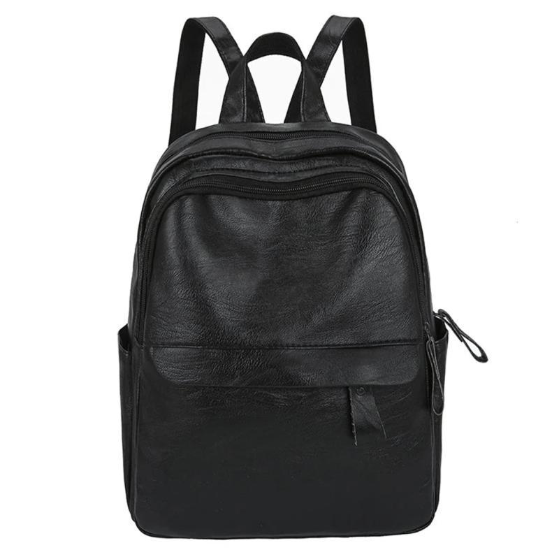 PU Backpack Retro Large Capacity Waterproof Leather Travel Rucksack Bag