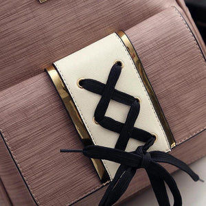 PU Leather Backpacks Teenage Girls Travel Bag Shoulder Set