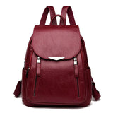 Large Capacity Soft Leather Lady Backpack
