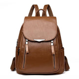 Large Capacity Soft Leather Lady Backpack