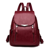 Large Capacity Soft Leather Lady Backpack