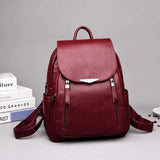 Large Capacity Soft Leather Lady Backpack