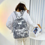 Tie Dye Canvas Backpack Women Casual School Bag