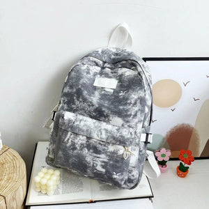Tie Dye Canvas Backpack Women Casual School Bag