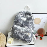 Tie Dye Canvas Backpack Women Casual School Bag