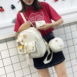 Small Fresh Tassel Rivet PU Leather Shoulder Bag for Girls
