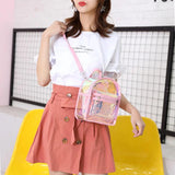 Women Mini Backpack PVC Transparent Jelly School Bags for Teenage Girls