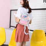 Women Mini Backpack PVC Transparent Jelly School Bags for Teenage Girls