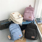 Nylon Backpack Women Casual College Style Shoulder Packbags