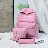 Three-piece Women Backpack Girl School Bag Lightweight