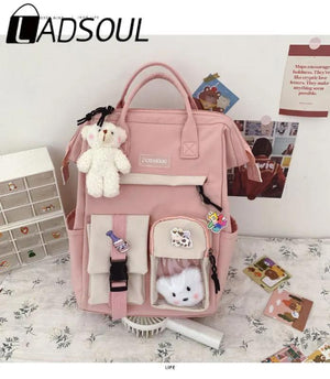 Women Waterproof Candy Colors Schoolbag High Students Leisure High Capacity