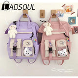 Women Waterproof Candy Colors Schoolbag High Students Leisure High Capacity