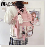 Women Waterproof Candy Colors Schoolbag High Students Leisure High Capacity