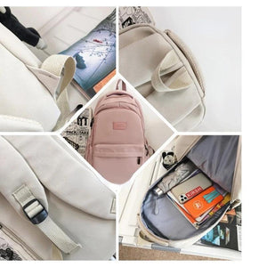 Women Backpack Solid Multi-pocket Bag Casual Large Capacity Travel Backpack