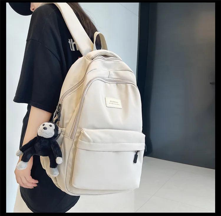 Women Backpack Solid Multi-pocket Bag Casual Large Capacity Travel Backpack
