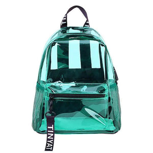 Clear PVC Women Backpack Transparent School Bag for Girls