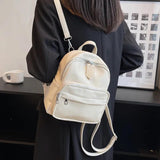 Small Female Backpacks Women Backpack PU Leather Travel Bags Solid Purse Bag