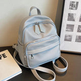 Small Female Backpacks Women Backpack PU Leather Travel Bags Solid Purse Bag