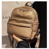 Small Female Backpacks Women Backpack PU Leather Travel Bags Solid Purse Bag