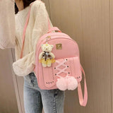 Women's PU School Backpack for Girls Travel