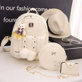 Women's PU School Backpack for Girls Travel