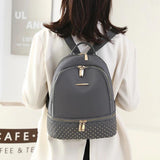 Retro Women Backpack Oxford Cloth Rivet Anti Theft Shoulder Bag