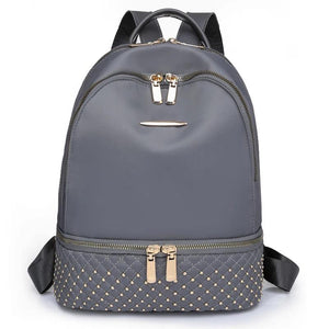 Retro Women Backpack Oxford Cloth Rivet Anti Theft Shoulder Bag