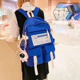 Women Nylon Backpack School Student Large Capacity Waterproof