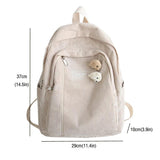 Corduroy Stripe Backpack Bag for Teenage Students