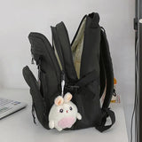 Nylon Waterproof Women Backpack College Style Pure Schoolbag For Teenage Girls