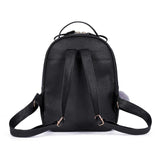 Cat Print PU Leather School Backpack for Girls