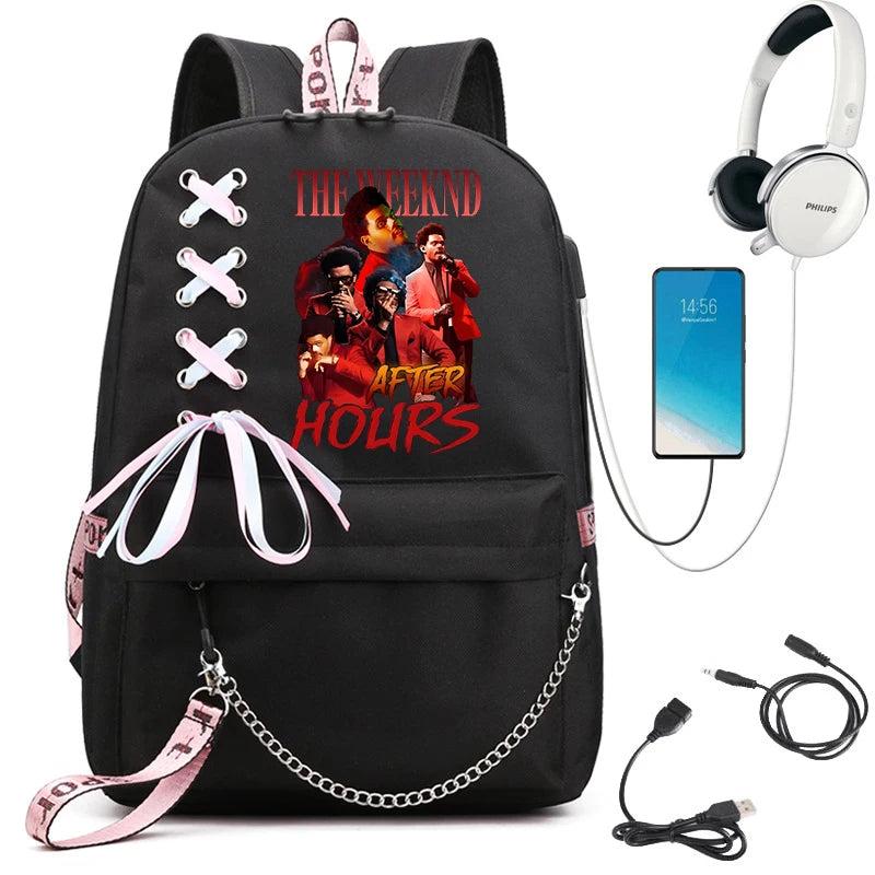 The Weeknd Schoolbags Girls Boys Backpack Harajuku High-capacity Backpacks