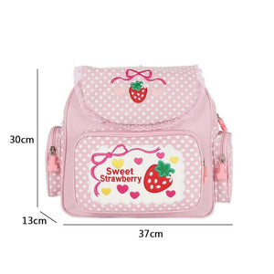 Sweet Strawberry Mini Backpack Girl School Waterproof Nylon Bag